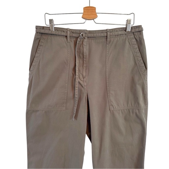 CLUB‎ MONACO Tea Dyed Bootcut Cropped Chinos Army Green Utility Vibe Size 12 - Picture 4 of 14